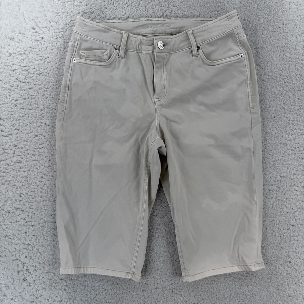 Tommy Bahama Boardwalk Shorts Womens 12 Moonbeam Beige Boracay Bermuda SWB20672